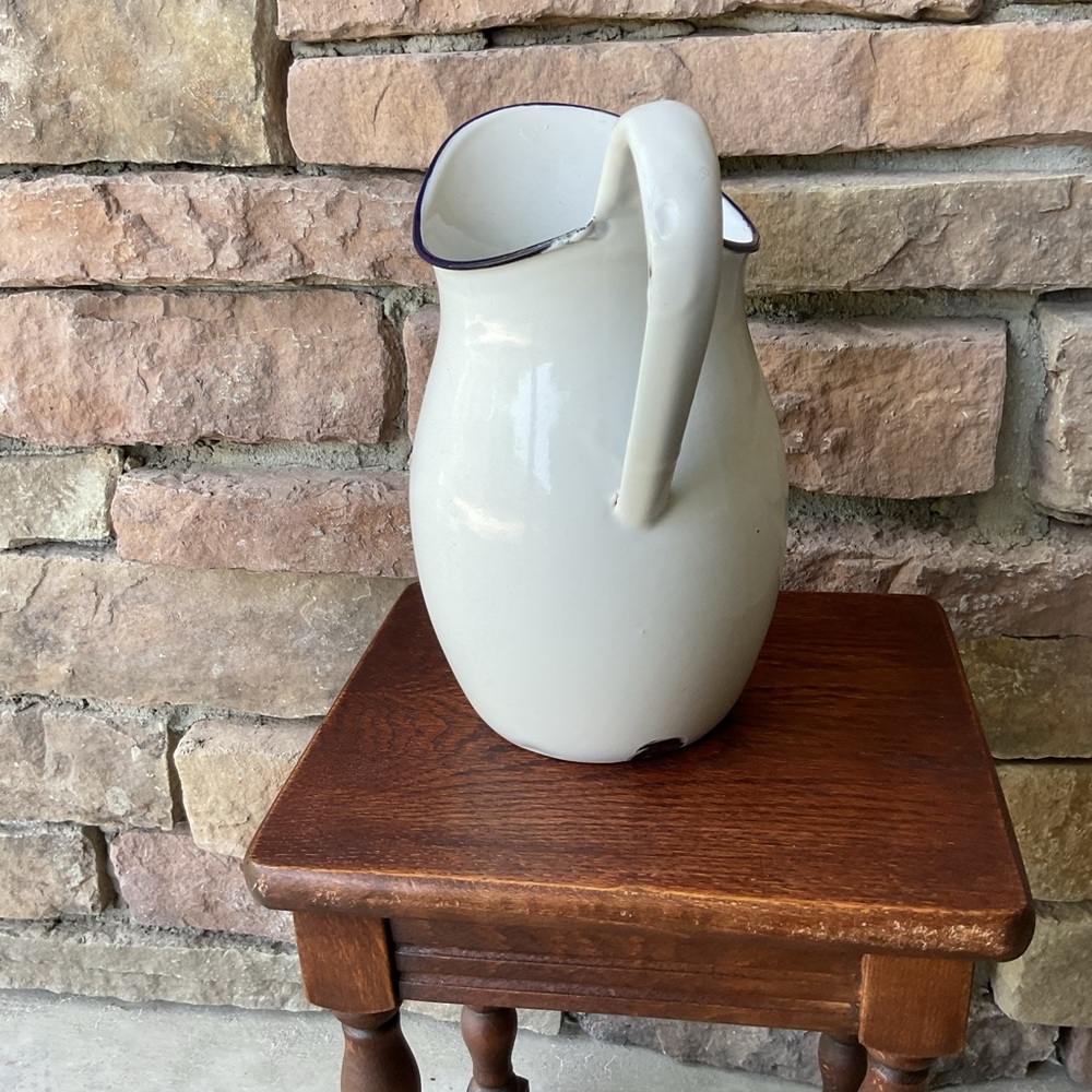 Vintage Enamelware Cream Pitcher - Picture 2 of 7